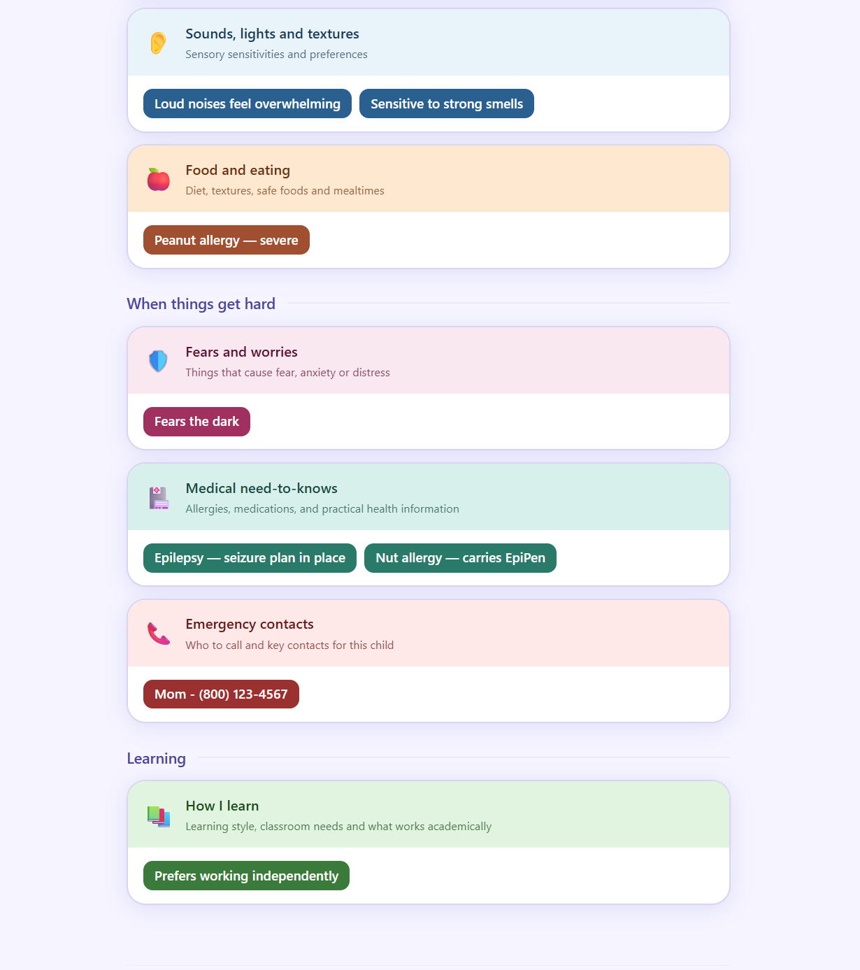 Medical and emergency sections