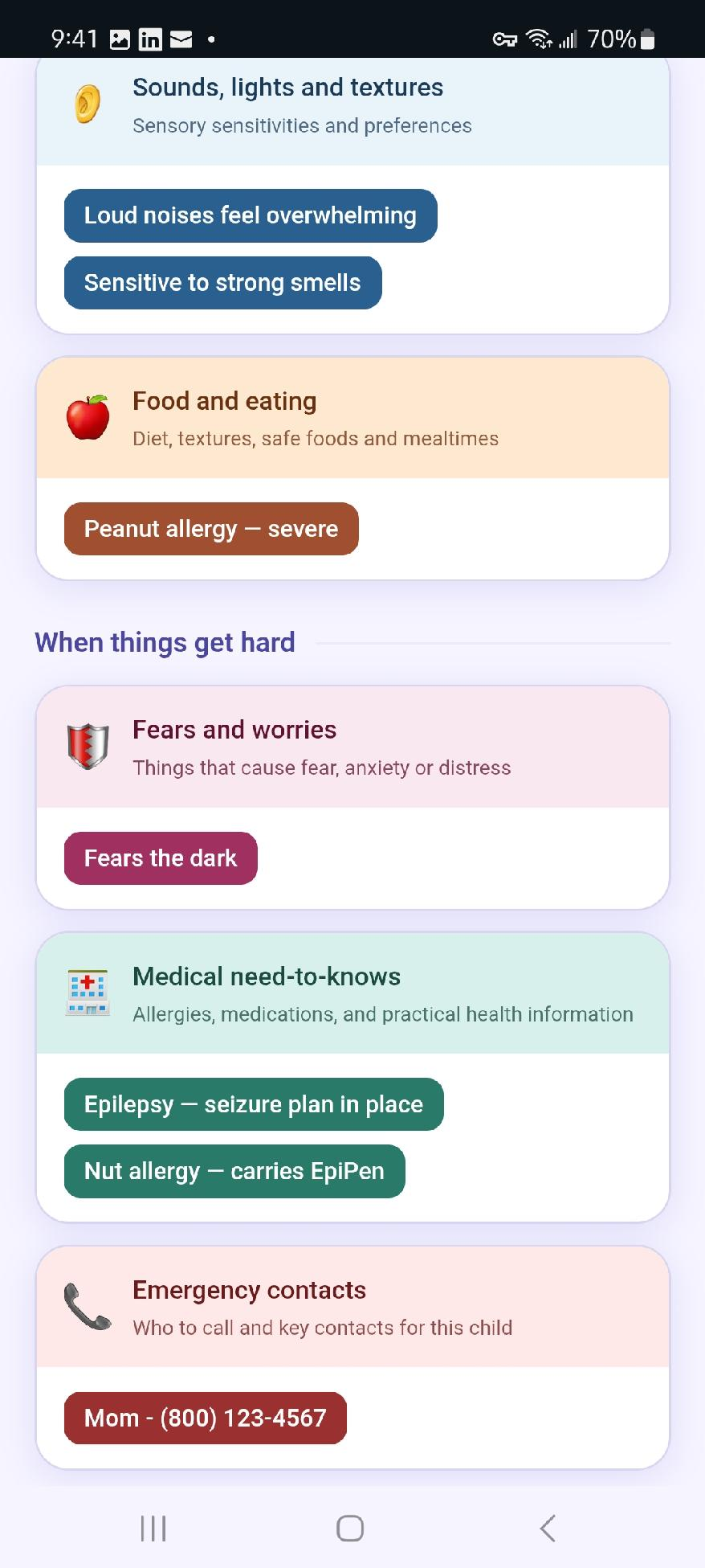 Medical and emergency sections